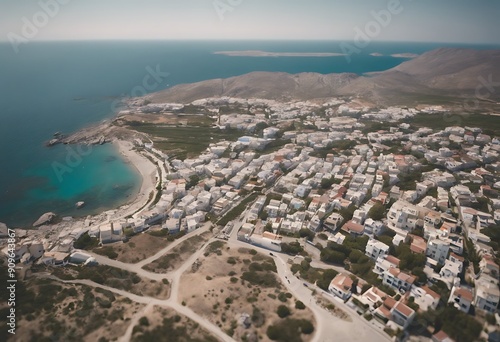 Kos Island stance drone panoramic Aerial picture Water Sky Beach Summer Travel Nature City Landscape Sea Blue Ocean Vacation Holiday Greece Europe Beautiful Rock Tourism Mediterranean Coastlin photo