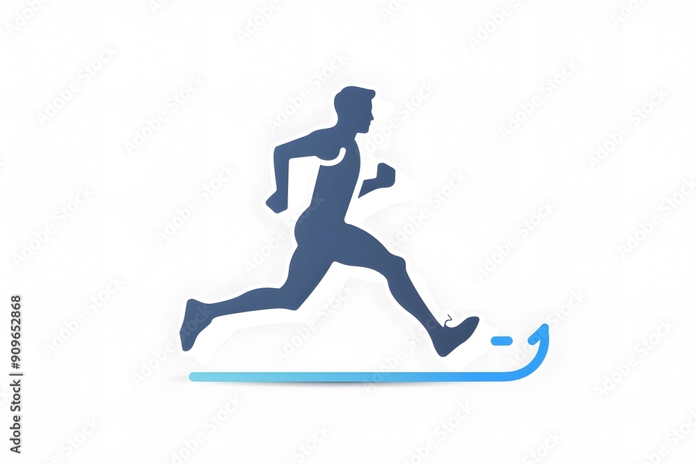 Silhouette of a male runner in motion against a simple background. Silhouette of a male runner in motion against a simple background.