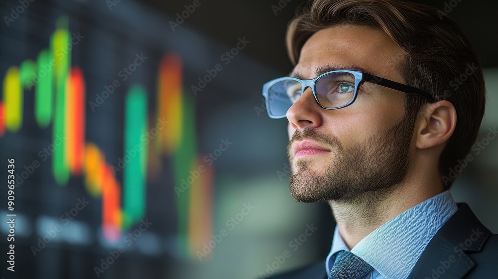 Young Businessman Analyzing Stock Market Trends
Young Businessman Analyzing Stock Market Trends