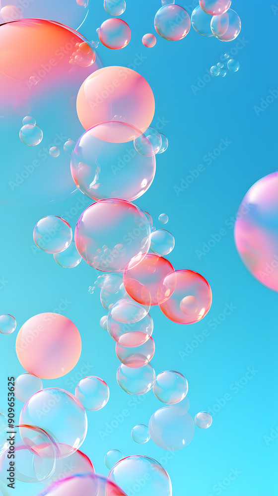 Digital colorful soap bubbles geometric abstract graphics poster background Digital colorful soap bubbles geometric abstract graphics poster background