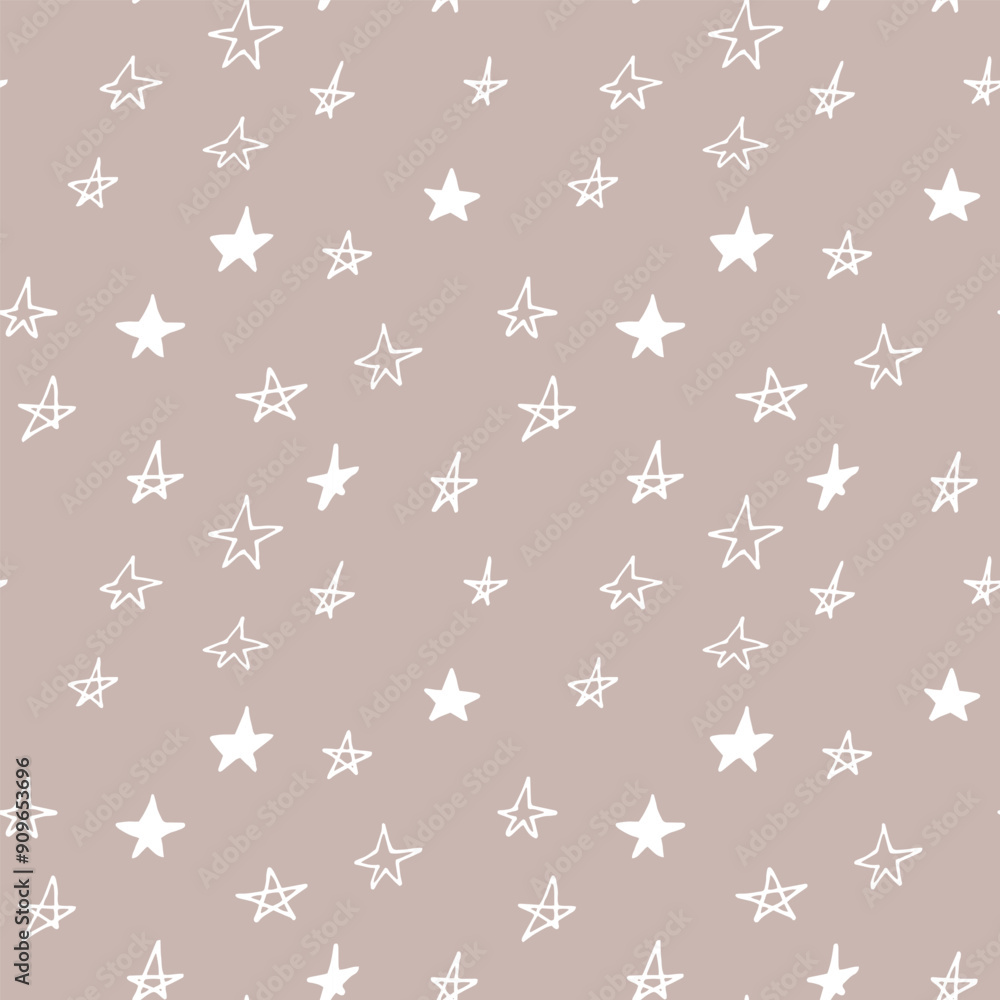 star seamless pattern hand drawn doodle. vector, nordic, scandinavian. wallpaper, textile, wrapping paper, background sky night nursery decor star seamless pattern hand drawn doodle. vector, nordic, scandinavian. wallpaper, textile, wrapping paper, background sky night nursery decor