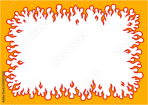 炎模様（ファイヤーパターン）のフレーム枠