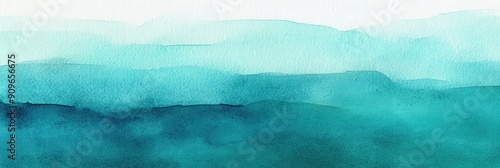 Abstract Watercolor Background - Teal and White Gradient