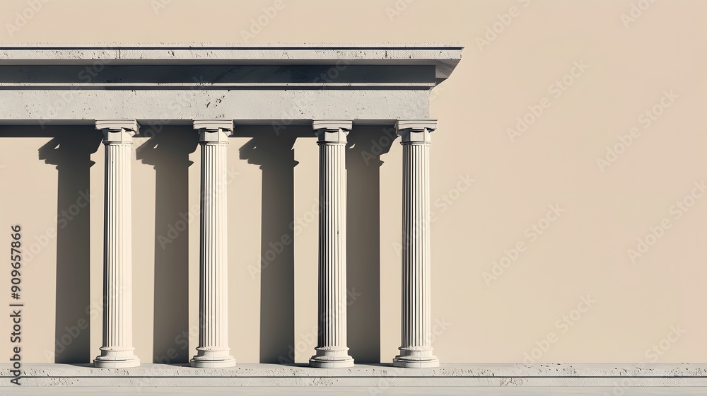 Obraz premium Minimalist depiction of Roman columns with clean, simple lines