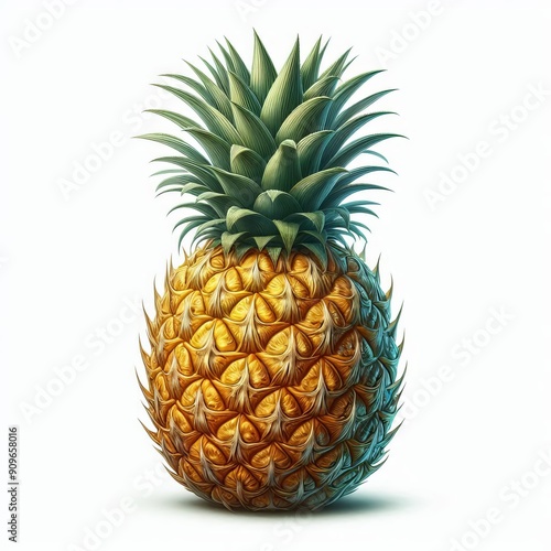   Pineapple Large and cylindrical with a rough spiky skin and sw photo