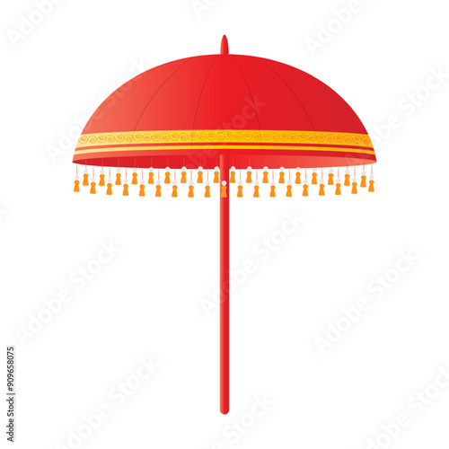 Vector illustration of Onam umbrella on transparent background photo