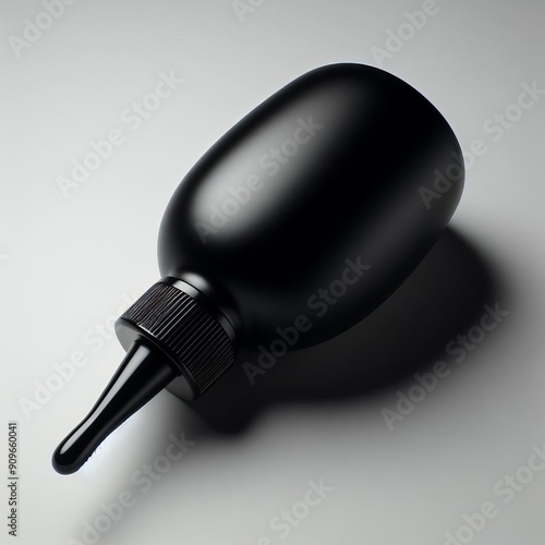  A minimalistic black bottle with an elongated nozzle that exten photo