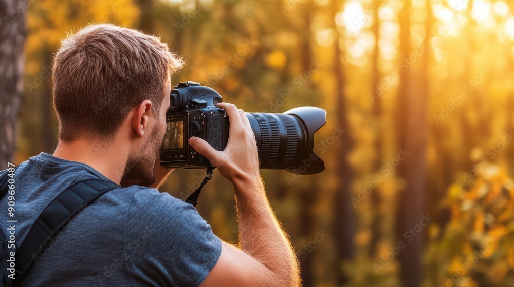 A person captures a stunning sunset in a forest, showcasing the beauty of nature through photography. A person captures a stunning sunset in a forest, showcasing the beauty of nature through photography.