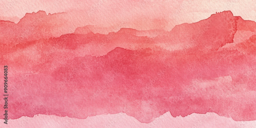 Obraz premium Abstract Watercolor Landscape in Pink and Red Hues