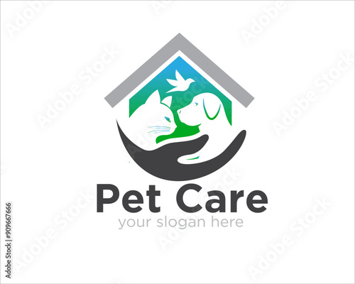home pet care logo designs for pet clinic and shop