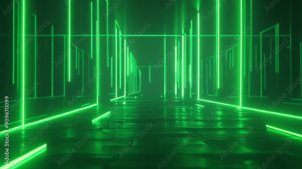 Abstract background with neon lights. neon tunnel. space construction.