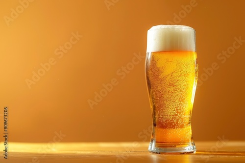 The glass of cold beer. International beer day concept with generative ai