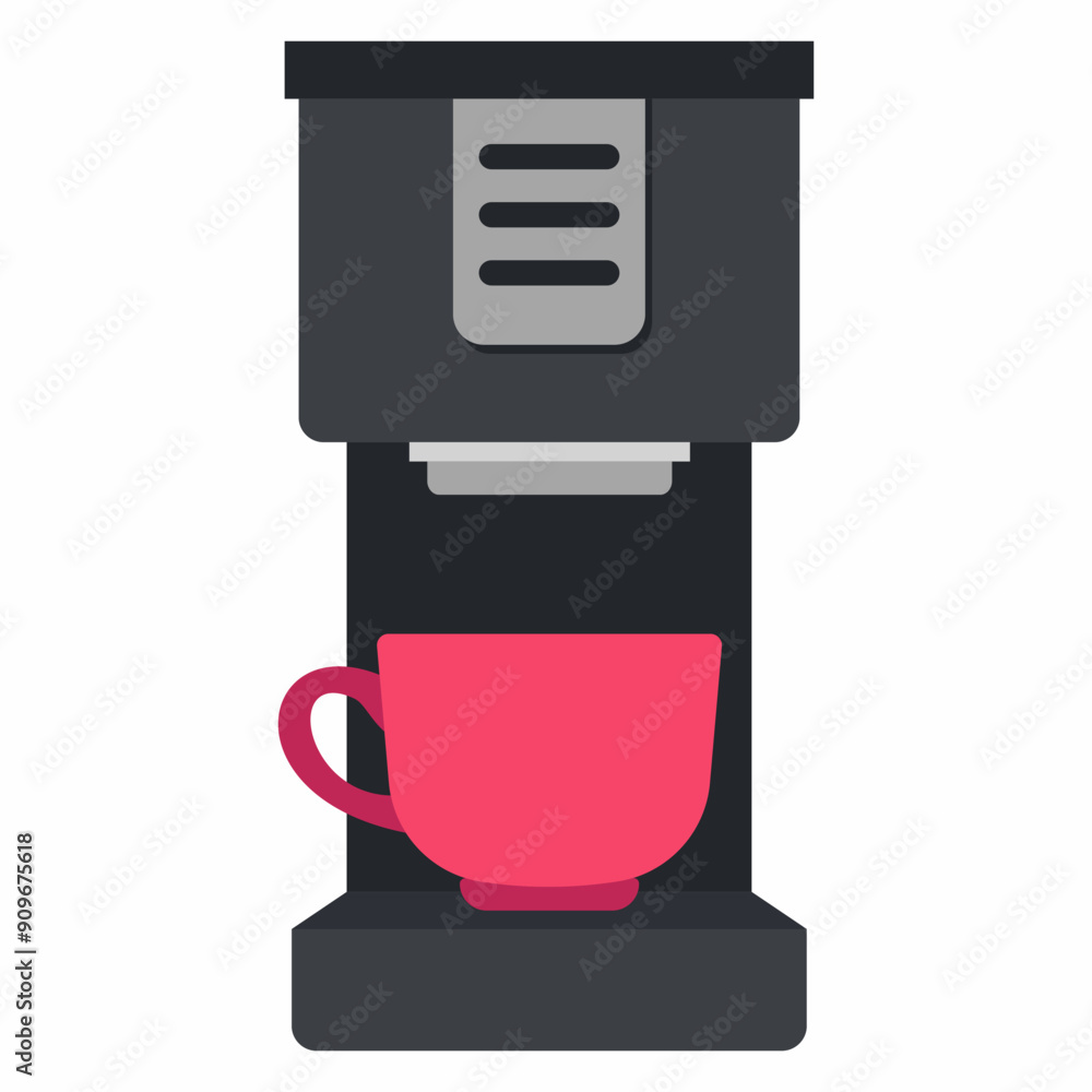 Single-serve coffee machine vector cartoon illustration isolated on a white background. Single-serve coffee machine vector cartoon illustration isolated on a white background.
