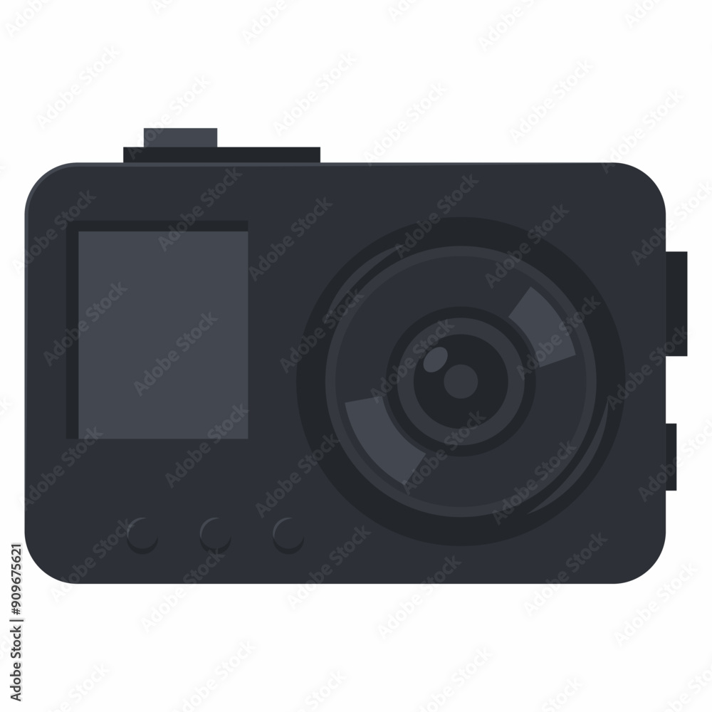 Underwater action camera vector cartoon illustration isolated on a white background. Underwater action camera vector cartoon illustration isolated on a white background.