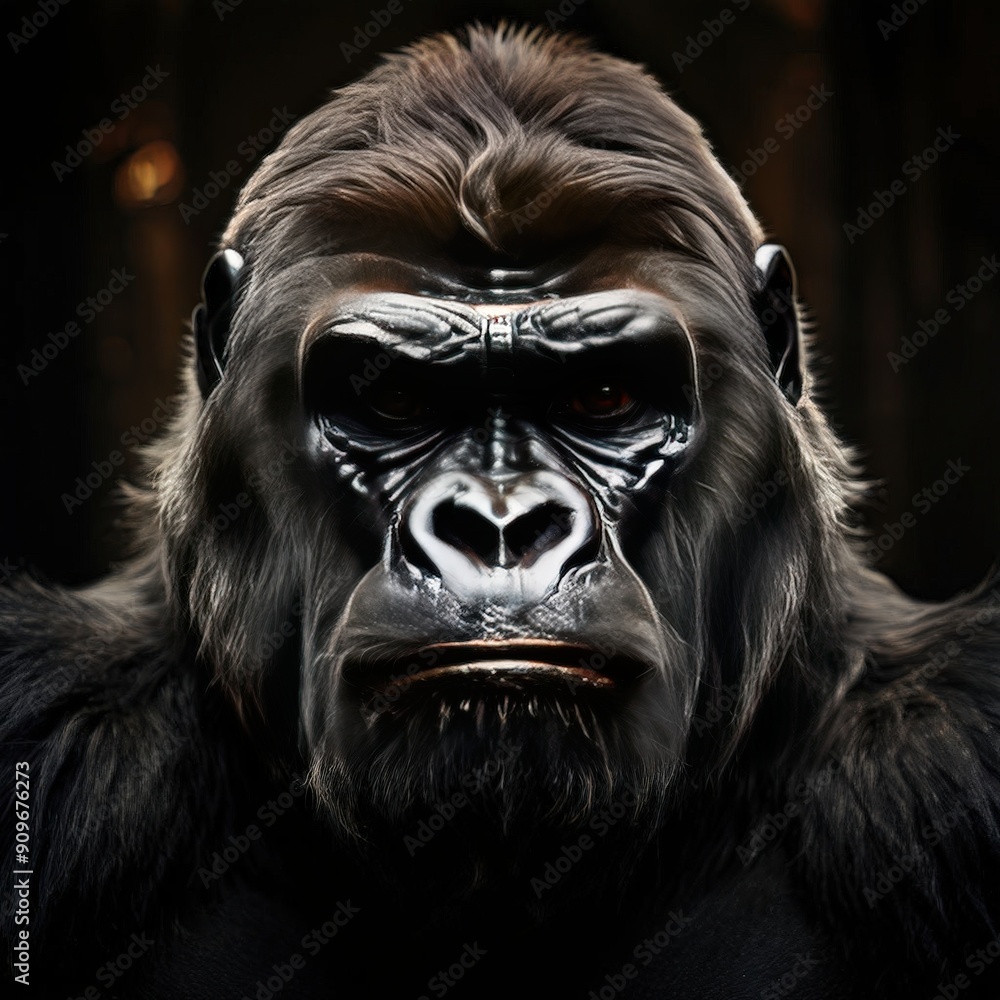 the AI Image Generator, Portrait of a gorilla. Studio shot on a dark background the AI Image Generator, Portrait of a gorilla. Studio shot on a dark background