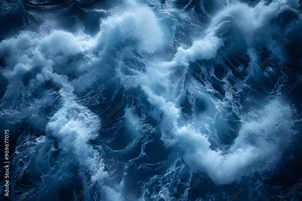 Powerful Ocean Waves Crashing in Turbulent Blue Sea - Nature, Water, Texture, Abstract Powerful Ocean Waves Crashing in Turbulent Blue Sea - Nature, Water, Texture, Abstract
