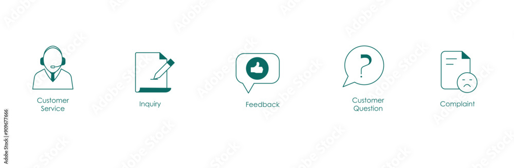 Customer Service, Inquiry, Feedback, and Complaint Vector Illustration Icons Customer Service, Inquiry, Feedback, and Complaint Vector Illustration Icons