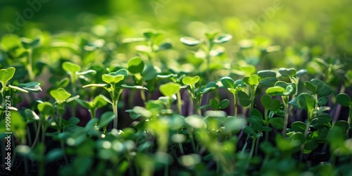 Close microgreen nature plant area. The generation of AI