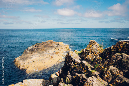 Beautiful scenery at Duncansby stacks in Scotland photo