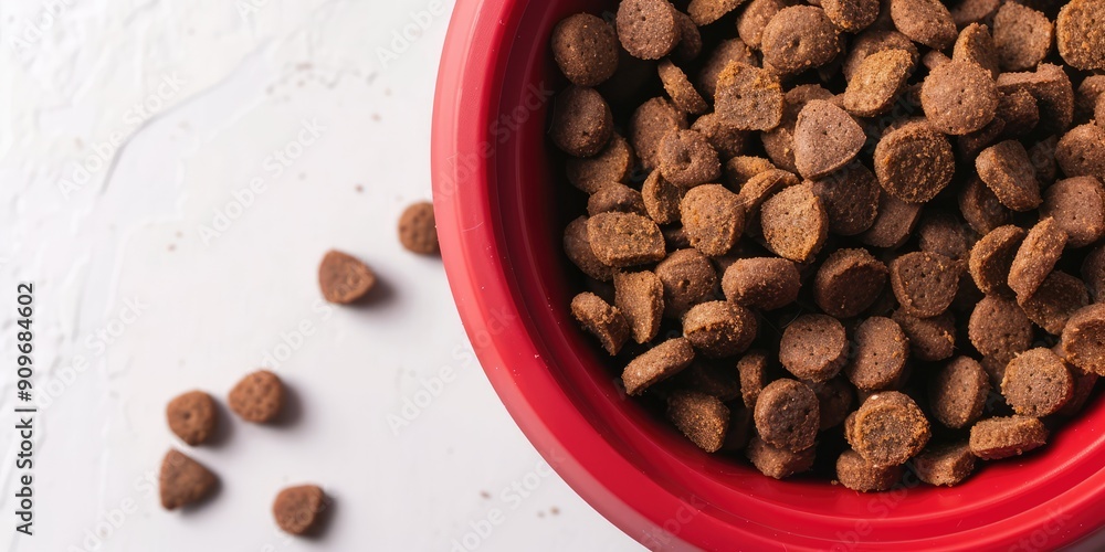 Delicious dry dog food in an insulated container. The generation of AI. Delicious dry dog food in an insulated container. The generation of AI.