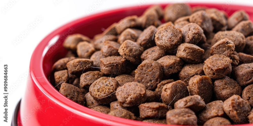 Delicious dry dog food in an insulated container. The generation of AI. Delicious dry dog food in an insulated container. The generation of AI.