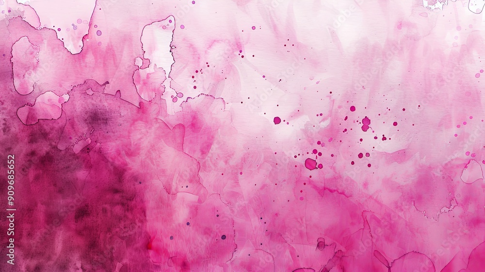 Fototapeta premium Vibrant and dynamic watercolor splash background with a gradient of pink hues, showcasing a smooth and artistic transition from light to dark shades.