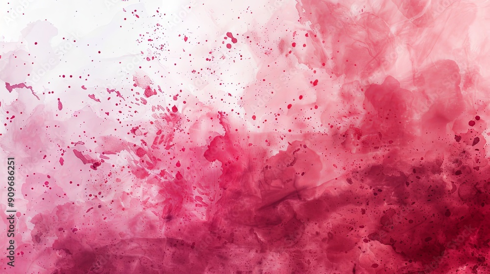 Obraz premium Vibrant Abstract Splashing Watercolor Background with a Gradient of Red. This captivating artwork features a smooth gradient transitioning through various shades of red