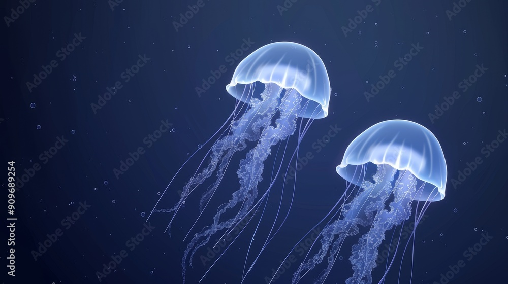 Minimalist jellyfish floating, clean lines and basic design, plain and uncomplicated, 2D vector illustration Minimalist jellyfish floating, clean lines and basic design, plain and uncomplicated, 2D vector illustration