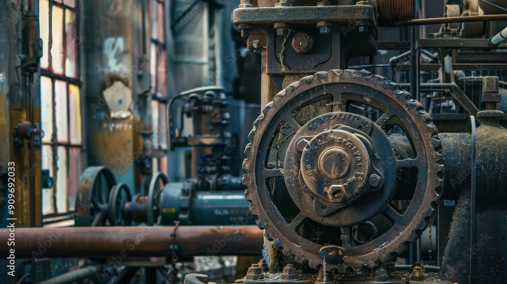 Old machinery can symbolize the evolution of workplace safety and ergonomic design. Old machinery can symbolize the evolution of workplace safety and ergonomic design.