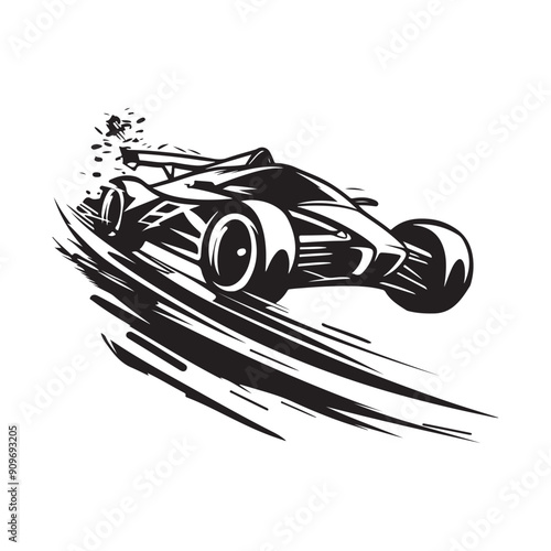 Tamiya 4wd Race Stock Vector.  speed racer tamiya toys car design vector photo