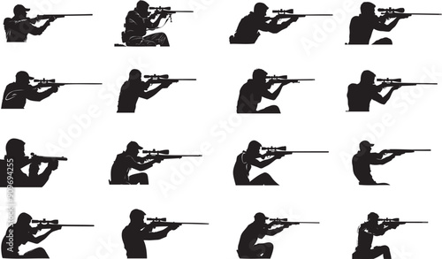 shooting competition icon set 