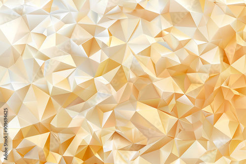 Abstract low-poly triangular polygonal mosaic beige orange background. Abstract background with polygons squares