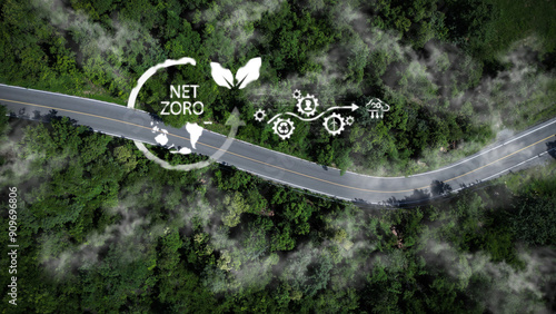 ESG concepts for environmental, social, sustainable and ethical issues. Net zero carbon dioxide by 2050.