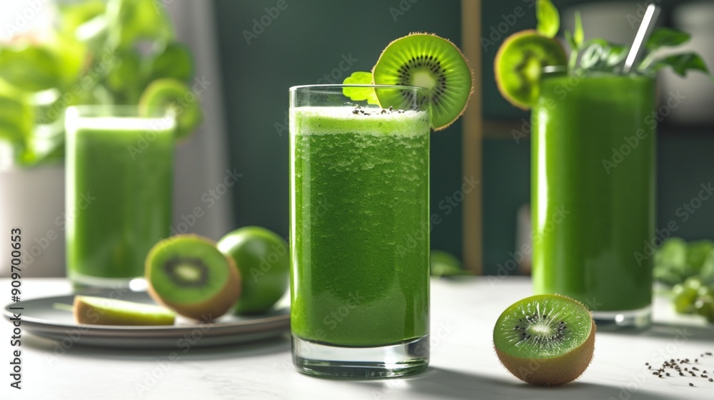 Icy lime cocktail garnished with fresh lime slice Icy lime cocktail garnished with fresh lime slice