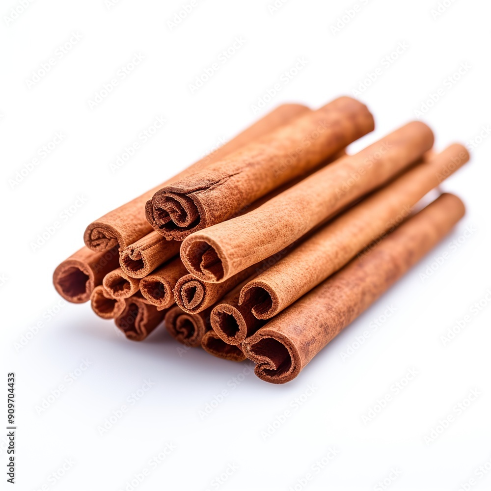 cinnamon sticks, isolated on a white background, cinnamon sticks, isolated on a white background,