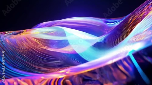 Color Flow: Abstract Digital Wave footage photo