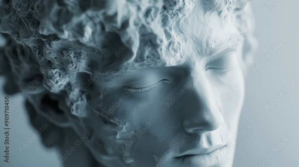 A serene humanoid figure symbolizes the harmony between humans and artificial intelligence in a futuristic setting A serene humanoid figure symbolizes the harmony between humans and artificial intelligence in a futuristic setting