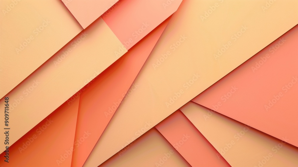 Flat paper cut overlapping angular geometric shapes with soft shadows in soft shades of light orange. Flat paper cut overlapping angular geometric shapes with soft shadows in soft shades of light orange.
