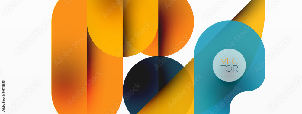 Minimal round shapes geometric abstract background. Circle design. Trendy techno business template for wallpaper, banner, background or landing Minimal round shapes geometric abstract background. Circle design. Trendy techno business template for wallpaper, banner, background or landing