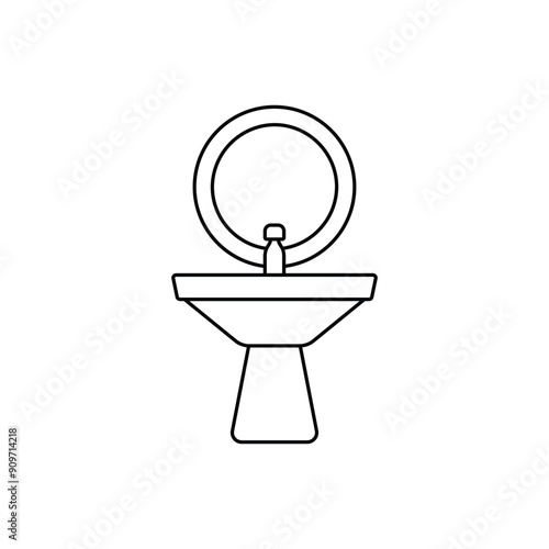 Hair Wash Sink vetor icon