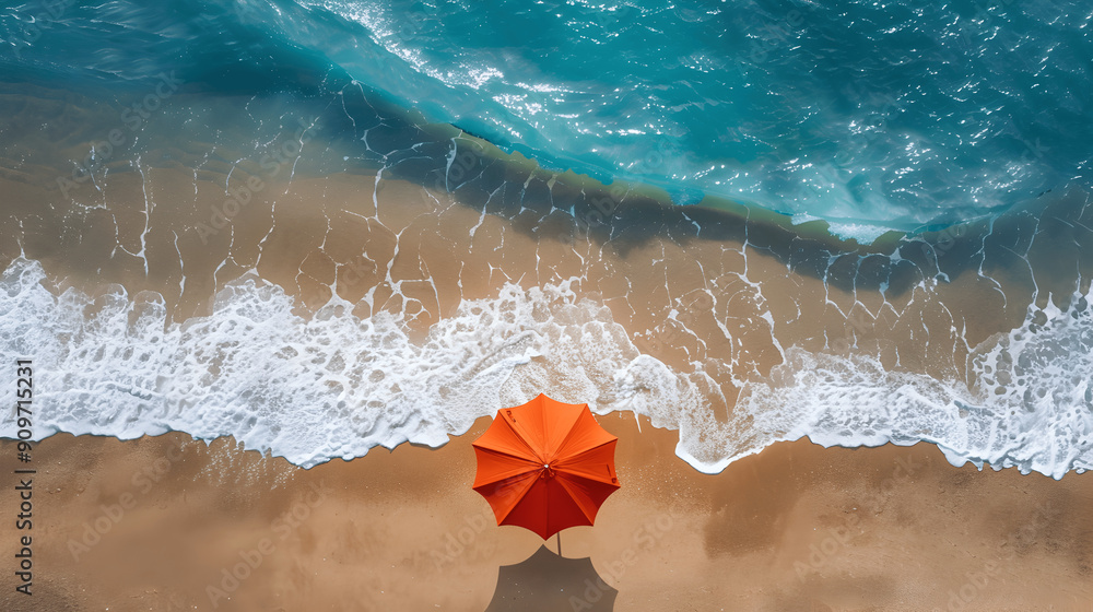 Naklejka premium Beach Umbrella Aerial View