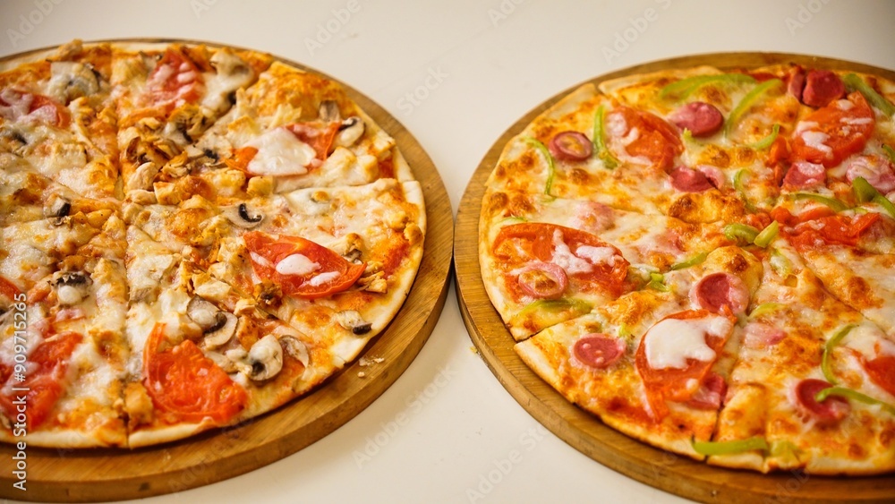 Two Deliciously Topped Pizzas Two Deliciously Topped Pizzas