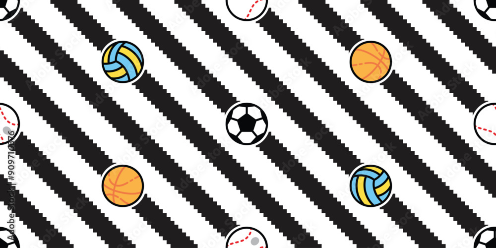 Φωτογραφία soccer seamless pattern football volleyball basketball baseball vector sport car