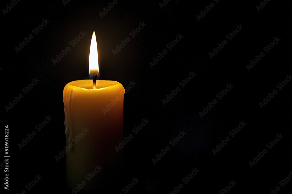 Flickering Hope: Candle Flame Against Darkness Flickering Hope: Candle Flame Against Darkness