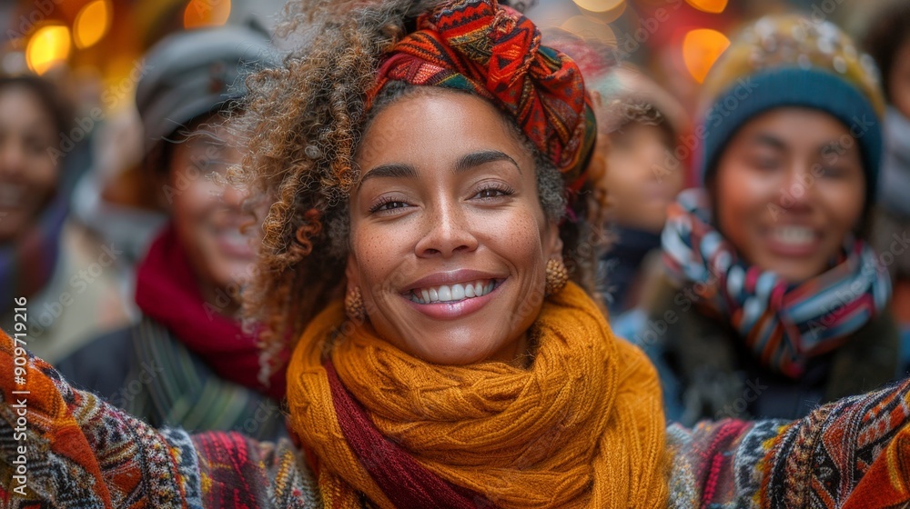 A group of diverse people of various ethnicities and backgrounds engaging in a joyful community activity A group of diverse people of various ethnicities and backgrounds engaging in a joyful community activity
