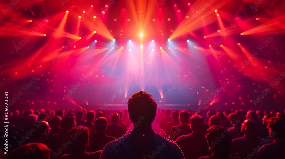 A high-energy product launch event, with a presenter unveiling the latest innovation to an excited audience. Dynamic and energetic scene A high-energy product launch event, with a presenter unveiling the latest innovation to an excited audience. Dynamic and energetic scene