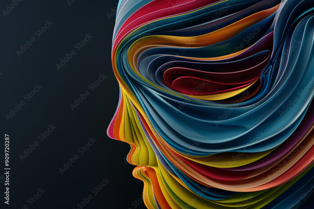 Fototapeta premium Caucasian Model in 3D Art Style