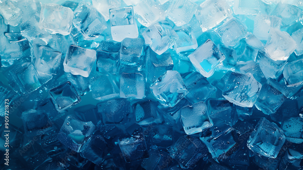 Abstract Close-Up of Blue Ice Cubes Wallpaper Abstract Close-Up of Blue Ice Cubes Wallpaper