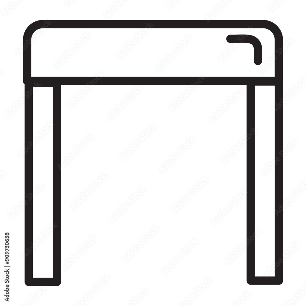 Makeup Stool Vector Line Icon Design Makeup Stool Vector Line Icon Design
