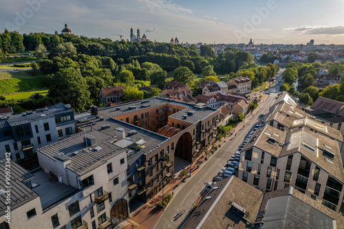 Aerial summer view of Paupys district, Vilnius old town, Lithuania